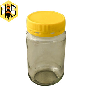 375ml Round glass jar (500g)-Yellow Lid storage