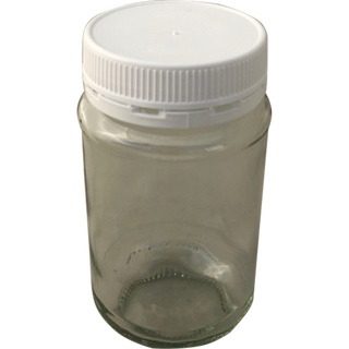375ml Round glass jar-White Lid