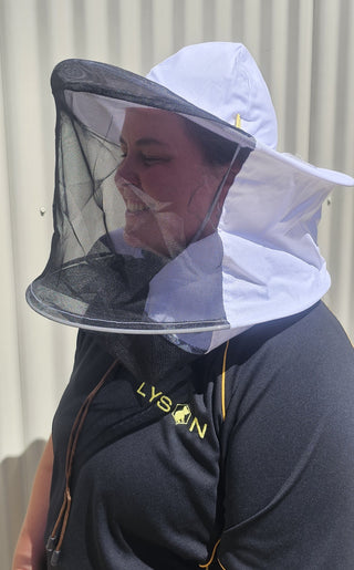 Cotton Beekeeping Hat with Detachable Veil/Net - White or Yellow