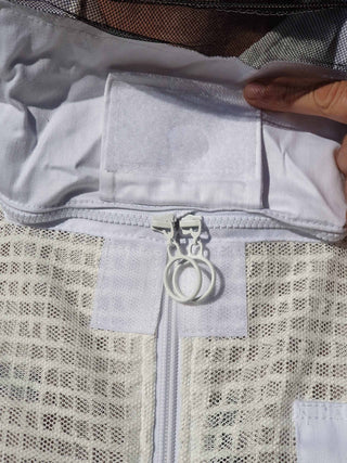 Premium Ventilated Mesh Beekeeping Overall with Mask- White