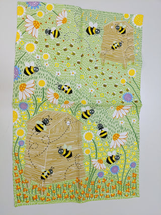 Tea Towel Colourful Bees by B. J. Sherriff | Beeke